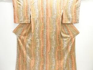 草花に扇模様小紋着物